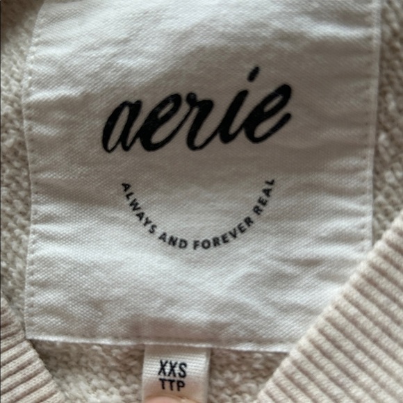 Aerie womens minimalist running errands long sleeve relax fit cream shirt XXS​ - Picture 4 of 7